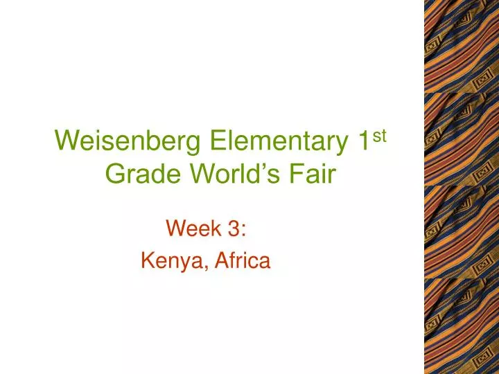 weisenberg elementary 1 st grade world s fair