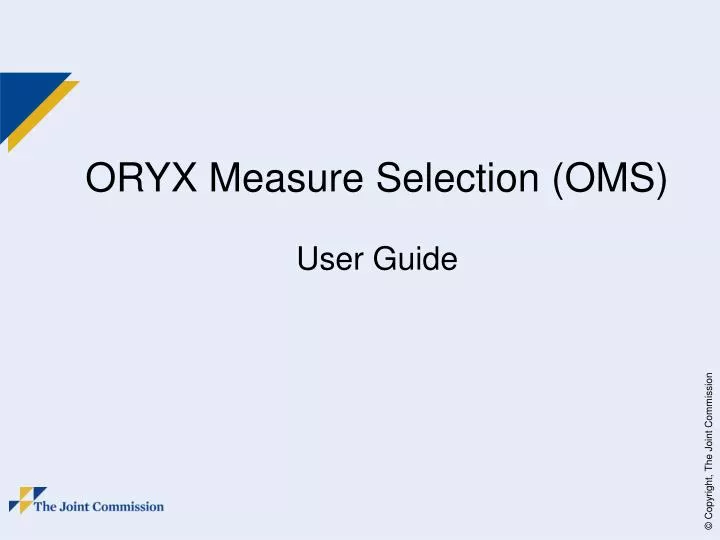 oryx measure selection oms