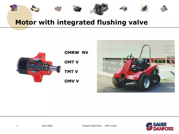 motor with integrated flushing valve