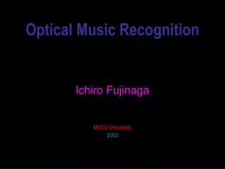 Optical Music Recognition