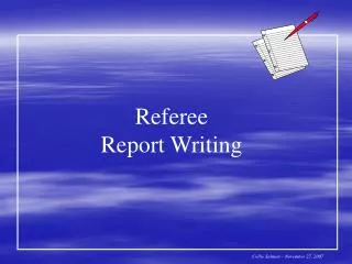 Referee Report Writing