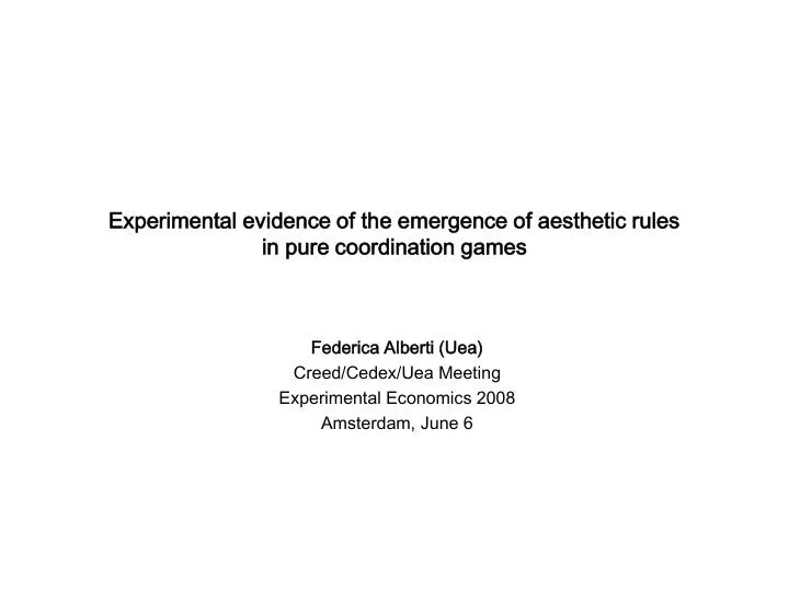experimental evidence of the emergence of aesthetic rules in pure coordination games