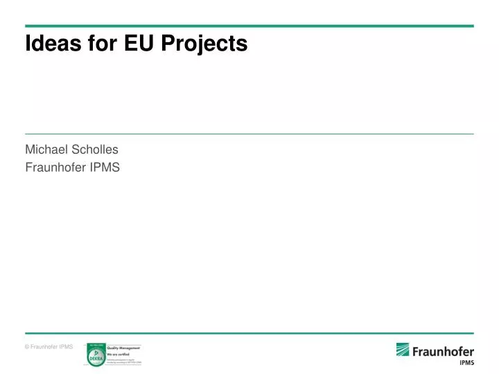 ideas for eu projects