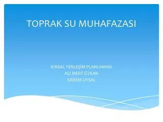 toprak su muhafazasi