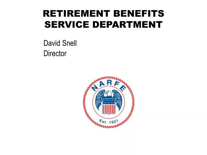 retirement benefits service department