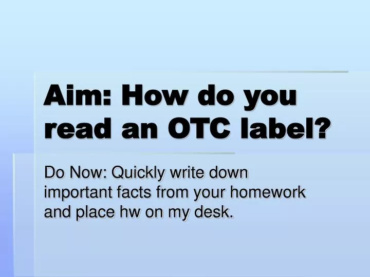 aim how do you read an otc label