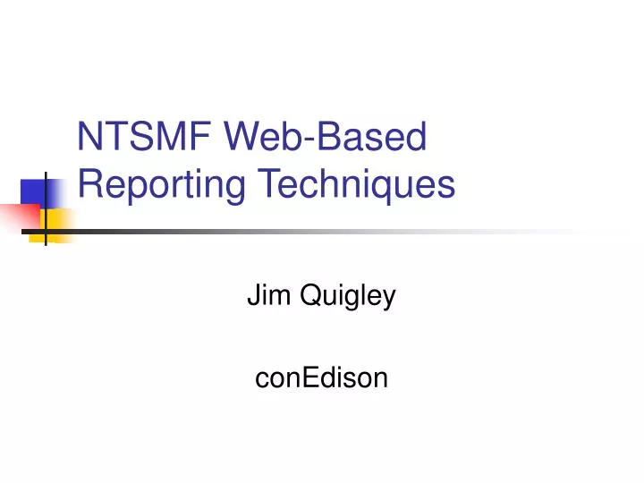 ntsmf web based reporting techniques