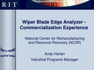 Wiper Blade Edge Analyzer - Commercialization Experience