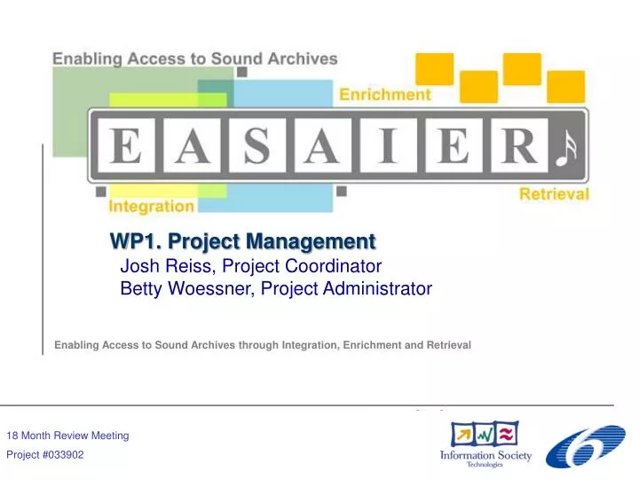 wp1 project management josh reiss project coordinator betty woessner project administrator