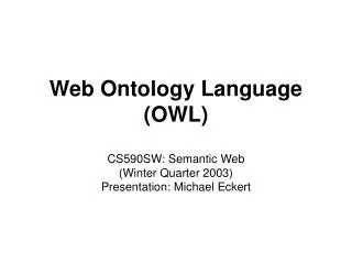 Web Ontology Language (OWL)