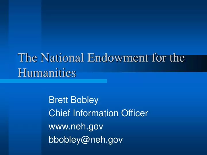 the national endowment for the humanities