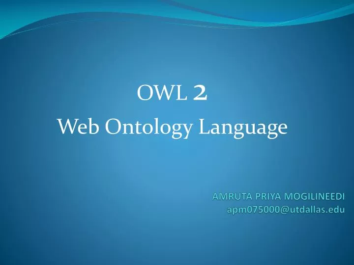 owl 2 web ontology language