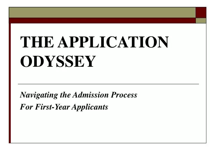 the application odyssey