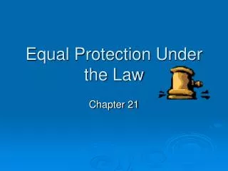 Equal Protection Under the Law