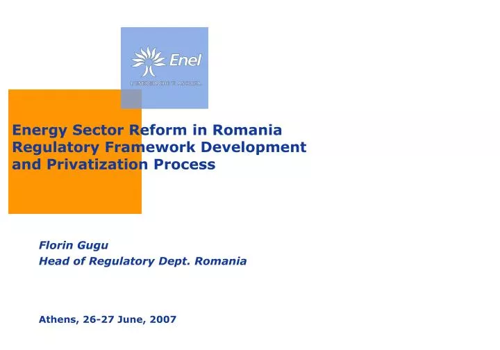 energy sector reform in romania regulatory framework development and privatization process