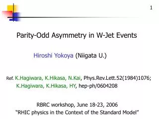 Parity-Odd Asymmetry in W-Jet Events