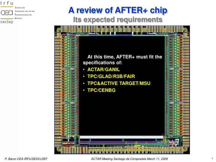 a review of after chip its expected requirements