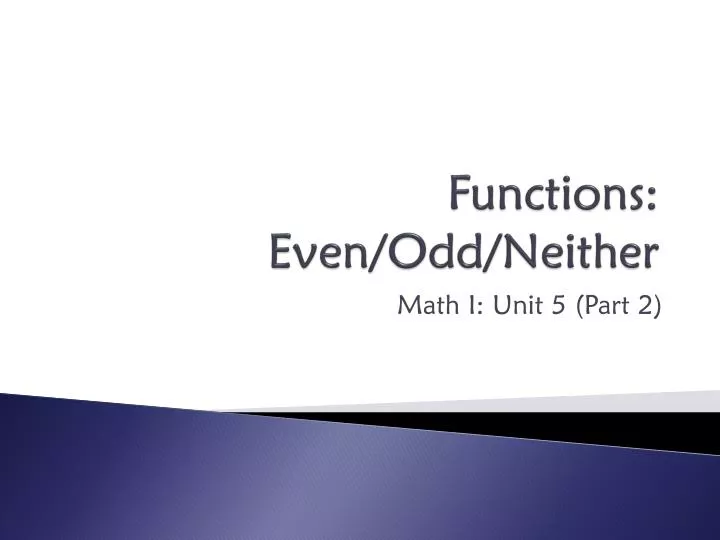functions even odd neither
