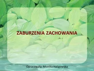 zaburzenia zachowania