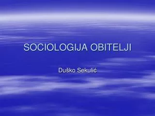 sociologija obitelji