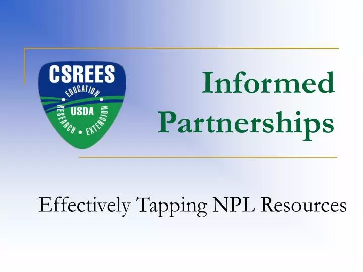 informed partnerships