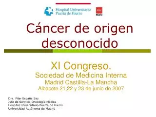 c ncer de origen desconocido