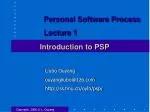 Introduction to Personal Software Process (PSP) and Software Process Improvement (SPI) - slide 1