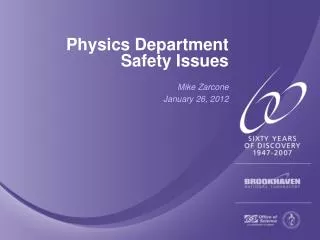 Physics Department Safety Issues