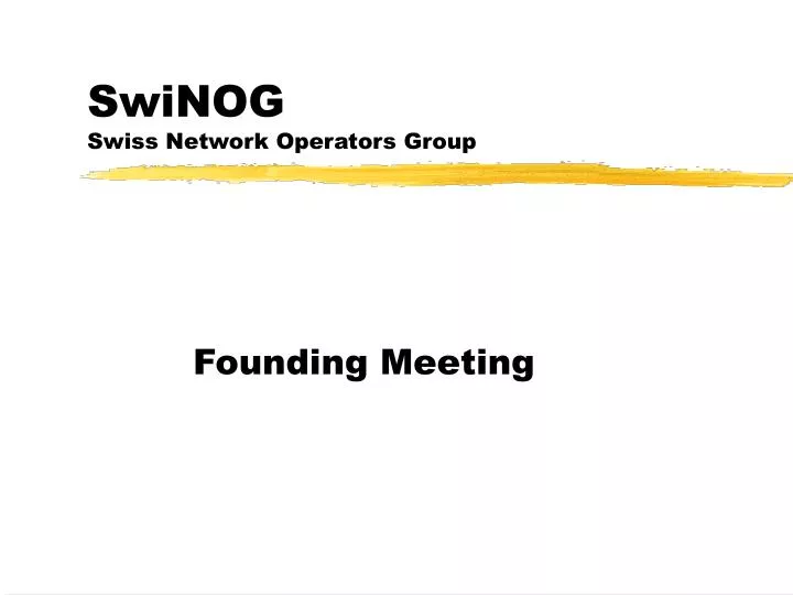 swinog swiss network operators group