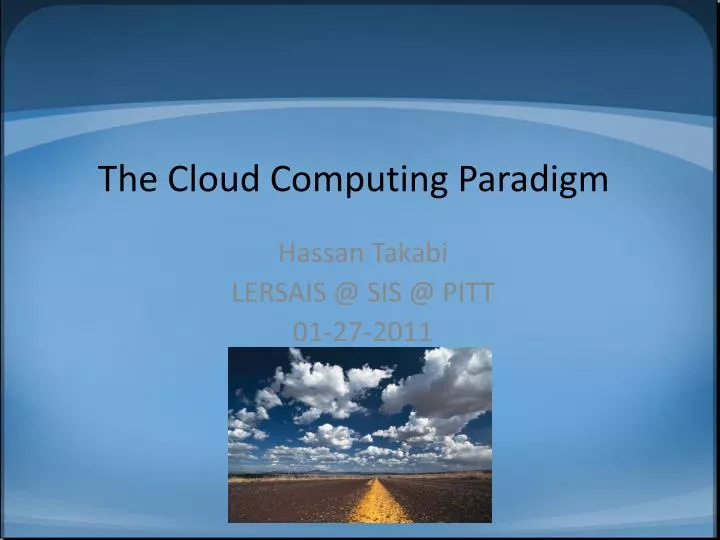 the cloud computing paradigm