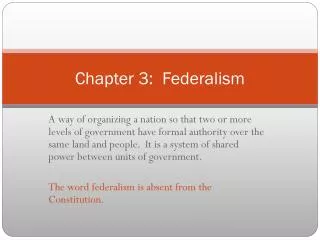 Chapter 3: Federalism