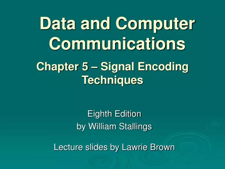 data and computer communications