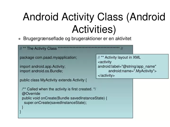 android activity class android activities