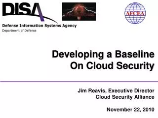 Jim Reavis, Executive Director Cloud Security Alliance November 22, 2010