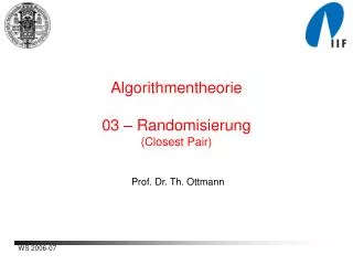 algorithmentheorie 03 randomisierung closest pair