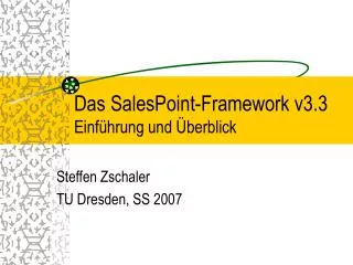 das salespoint framework v3 3 einf hrung und berblick
