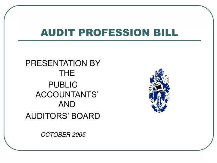 audit profession bill