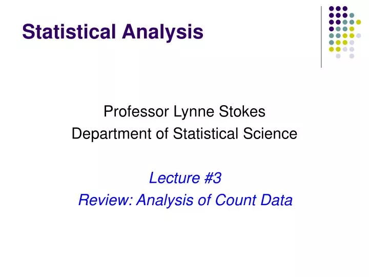 statistical analysis