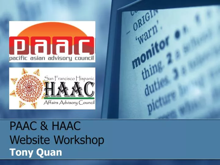 paac haac website workshop