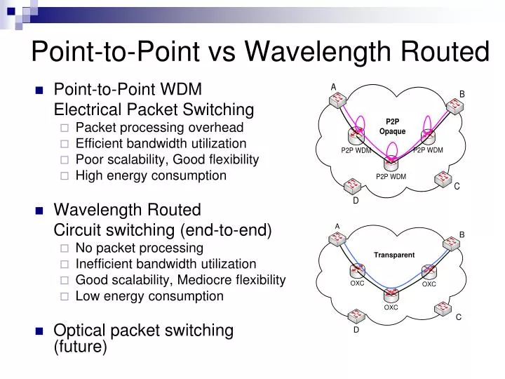 point to point vs wavelength routed