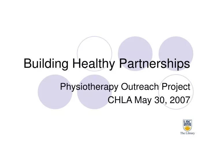 building healthy partnerships