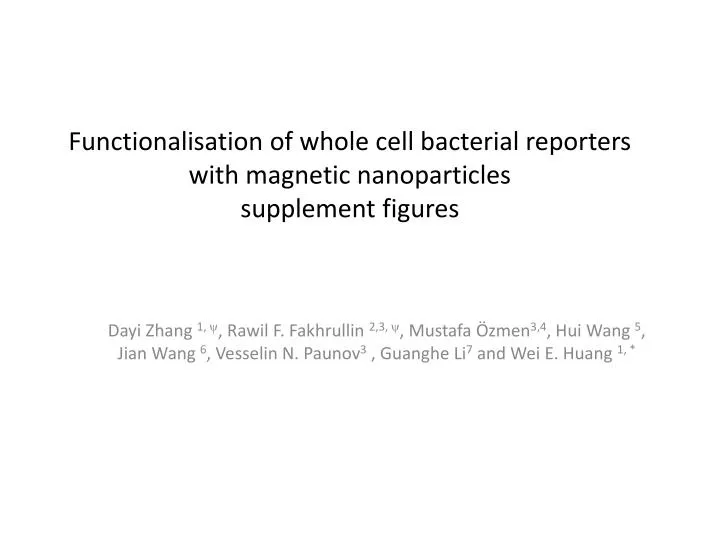 functionalisation of whole cell bacterial reporters with magnetic nanoparticles supplement figures