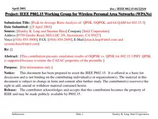 Project: IEEE P802.15 Working Group for Wireless Personal Area Networks (WPANs)