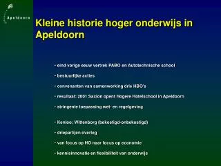 kleine historie hoger onderwijs in apeldoorn