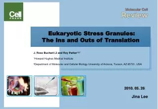 Eukaryotic Stress Granules: The Ins and Outs of Translation