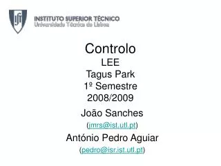 controlo lee tagus park 1 semestre 2008 2009