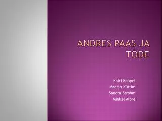 andres paas ja t de