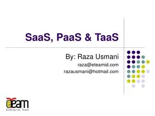 SaaS, PaaS &amp; TaaS