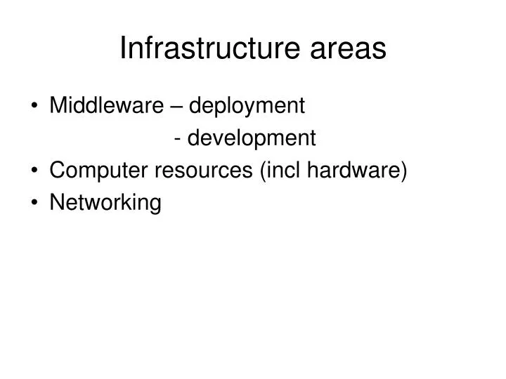 infrastructure areas