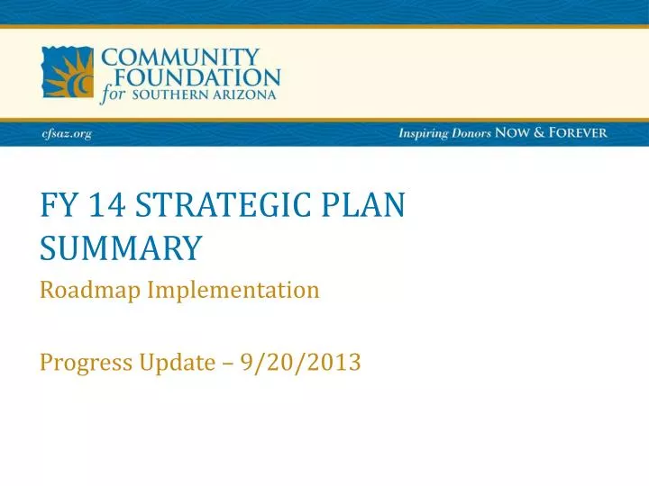 fy 14 strategic plan summary